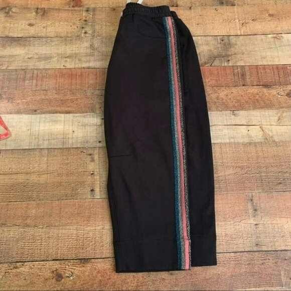 Lost daze mens athletic loose fit pants black drawstring waist multi side stripe - Picture 7 of 10